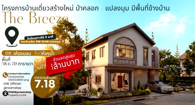 Houses for sale Thalang Phuket : The Breeze New Project by The Wish 3, Pa Klok Thalang Newly built 4bed corner detached home with extra side space and more functional living.