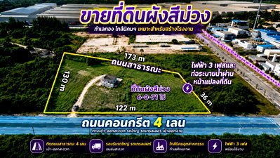 ที่ดิน นิคมท่าเรือเอเซียเทอร์มินัล : ขายที่ดินผังสีม่วง 6-0-71.4 ไร่ WHA ตะวันออก มาบตาพุด ระยอง ติดถนน 4 เลน ไฟฟ้า 3 เฟสผ่านหน้าแปลง