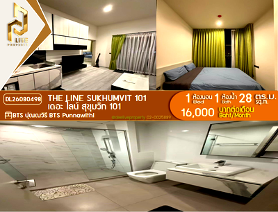 Condos for rent : DL26080498 Condo for rent, THE LINE Sukhumvit 101 near BTS ปุณณวิถี, ready to move in, call urgently 0614453194 LineID @952jdxxk