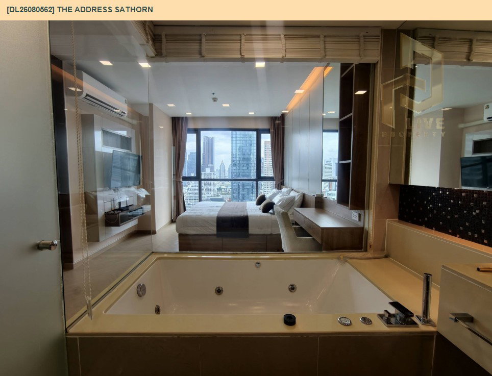 รูป DL26080562 ให้เช่าคอนโด ดิ แอดเดรส สาทร (The Address Sathorn) ใกล้ BTS เซ็นต์หลุยส์ พร้อมเข้าอยู่ โทรด่วน 0614453194 LineID @952jdxxk - รูปที่ 7/7