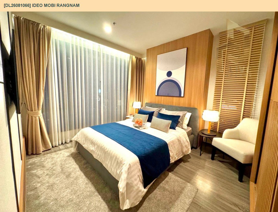 รูป DL26081066 ขายคอนโด ไอดีโอ โมบิ รางน้ำ (IDEO Mobi Rangnam) ใกล้ BTS อนุสาวรีย์ชัยสมรภูมิ พร้อมเข้าอยู่ โทรด่วน 0614453194 LineID @952jdxxk - รูปที่ 6/9