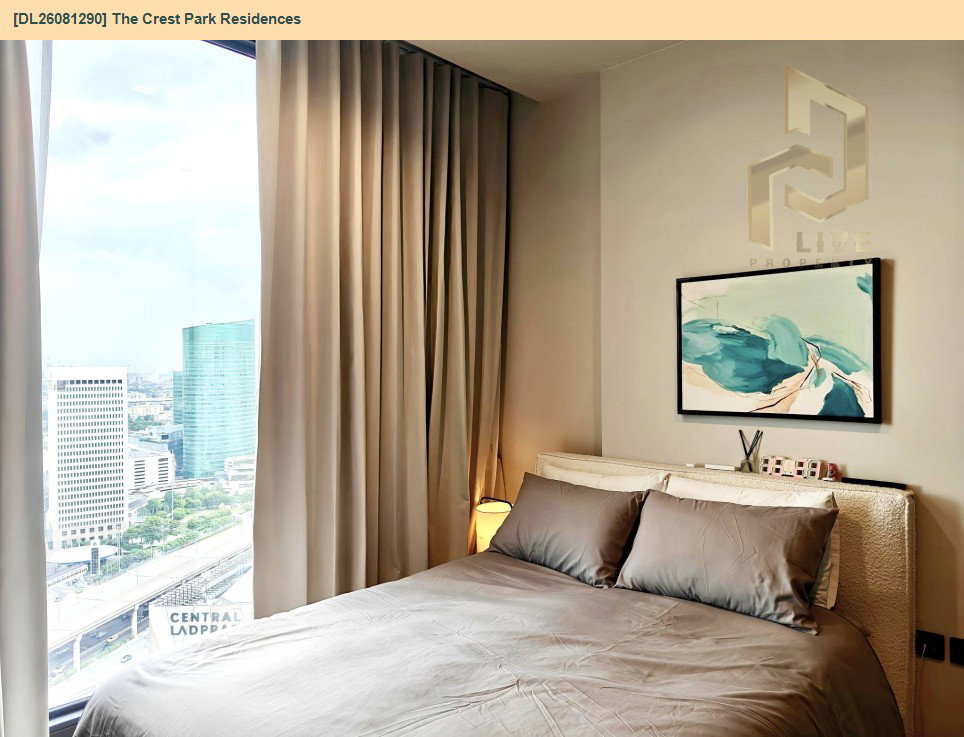 รูป DL26081290 ให้เช่าคอนโด เดอะ เครสท์ พาร์ค เรสซิเดนซ์  (The Crest Park Residences) ใกล้ MRT พหลโยธิน พร้อมเข้าอยู่ โทรด่วน 0614453194 LineID @952jdxxk - รูปที่ 3/6