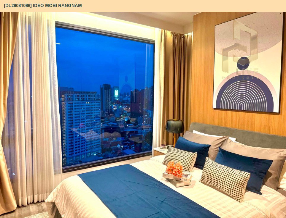 รูป DL26081066 ขายคอนโด ไอดีโอ โมบิ รางน้ำ (IDEO Mobi Rangnam) ใกล้ BTS อนุสาวรีย์ชัยสมรภูมิ พร้อมเข้าอยู่ โทรด่วน 0614453194 LineID @952jdxxk - รูปที่ 3/9