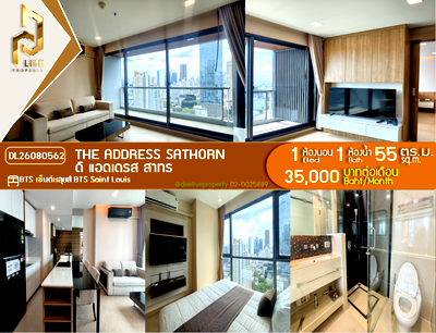 เช่าคอนโด BTS เซนต์หลุยส์ : DL26080562 ให้เช่าคอนโด ดิ แอดเดรส สาทร (The Address Sathorn) ใกล้ BTS เซ็นต์หลุยส์ พร้อมเข้าอยู่ โทรด่วน 0638692663 LineID @952jdxxk