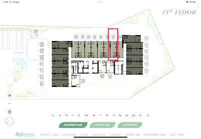 ขายคอนโด : (เจ้าของขายเอง) ขายดาวน์คอนโด Reference Kaset District 2 ห้องนอน ชั้น 15