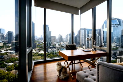 ขายคอนโด : 🐶 Pet-Friendly | ชั้น 22 | 1 Bedroom | 53.53 ตร.ม. | เพดานสูง 2.80 ม. | 10.5 ลบ.