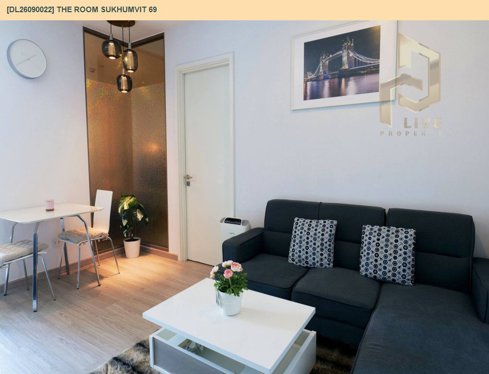 รูป DL26090022 ให้เช่าคอนโด เดอะ รูม สุขุมวิท 69 (The Room Sukhumvit 69) ใกล้ BTS พระโขนง พร้อมเข้าอยู่ โทรด่วน 0653619502 LineID @952jdxxk - รูปที่ 5/7