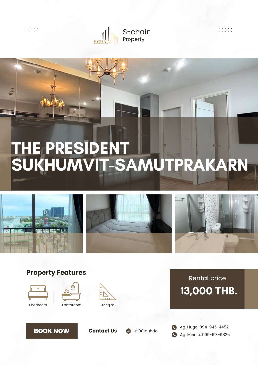 🩵✨ For Rent 🏡 The President Sukhumvit-Samutprakan ✨ NO-019