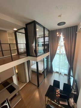 ให้เช่าคอนโด ไอดีโอ พระราม 9-ตัดใหม่ อาคาร 1 ชั้น 24 Duplex 2 ห้องนอน ขนาด 34.00 ตรม ใกล้ ใกล้ Foodland รามคำแหง