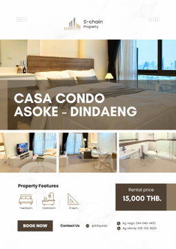 🧡🏙️ For Rent ✨ Casa Condo Asoke - Dindaeng ✨ NO-018