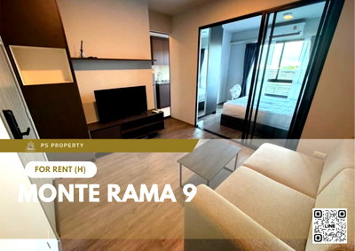 Condos for rent : For Rent 🔥 Monte Rama 9 🔥 Near MRT Ramkhamhaeng – Fully furnished and equipped with all appliances.