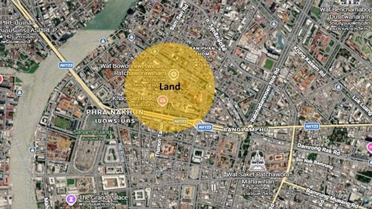 Land for sale, 100 sq wah, Phra Nakhon