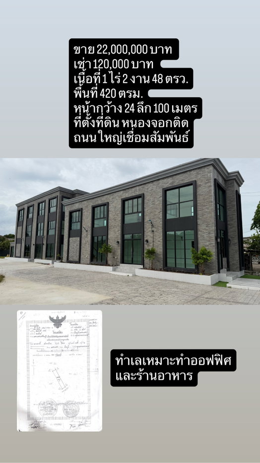 รูป ขายตึกอาคารพาณิชย์เหมาะกับการทำร้านอาหาร - รูปที่ 1/10