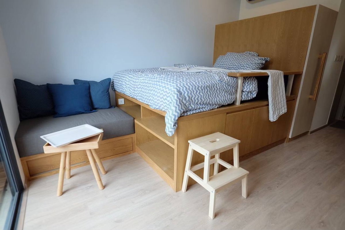 picture Ideo Q Chula Samyan【𝐑𝐄𝐍𝐓】🔥Modern room design focusing on practical functionality, along with complete common areas.🔥 Contact Line ID: @hacondo - 3/7