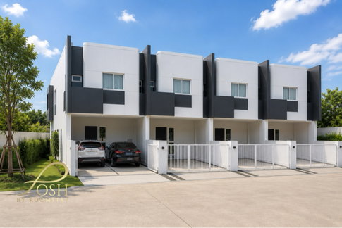 Newly Built Townhome in Rassada Private, simple and close to Phuket Town MIDORI, designed in Wabi-Sabi style with parking for up to 2 cars.