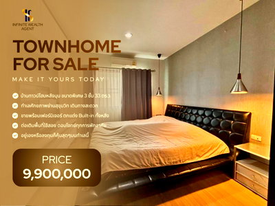 Townhouses for sale : Ultra Rare Spacious Plot! ✨ Sukhumvit 77 Onnut Townhome 33.5 sq.w. 3Bed 3Park Pet-friendly 9.9 MB | Book a viewing today!