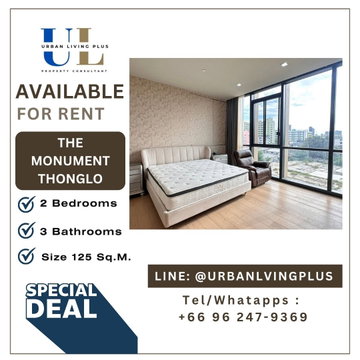 ( UL2608261 ) ✨Tel/Line 096-2479369 !! ให้เช่า เดอะ โมนูเมนต์ ทองหล่อ✨Pet-Friendly, 2 ห้องนอน, 3 ห้องน้ำ, แต่งครบ, พร้อมเข้าอยู่, ราคาพิเศษ!!📣📣