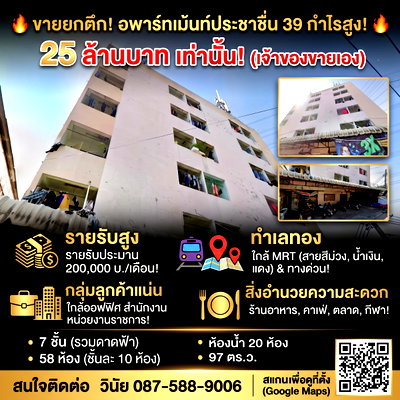Townhouses for sale บางลำภู(งามวงศ์วาน) : Prime Investment Opportunity: Apartment Building