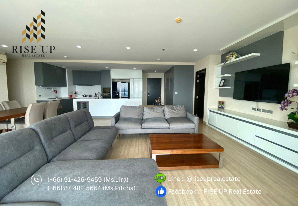 Penthouse ปล่อยเช่า 📣  Sky walk Condo , 3 ห้องนอน 3 ห้องน้ำ, 200 ตรม. 125,000 /เดือน 🔥 Hot Deal ชั้นสูง ไม่บล้อควิว 🔥 (R0108)