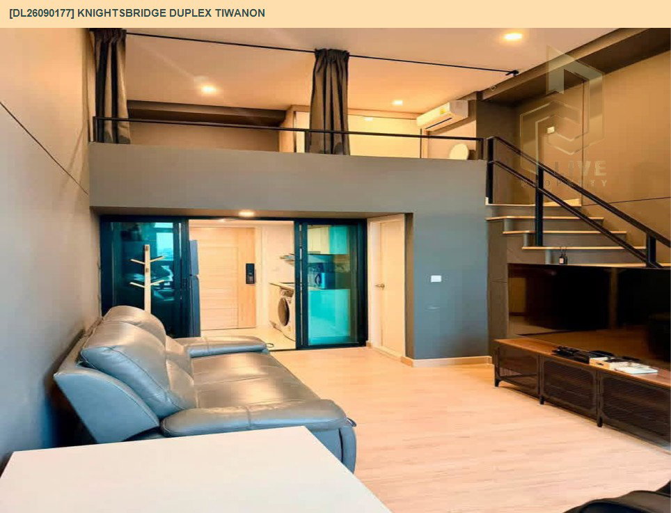 รูป DL26090177 ให้เช่าคอนโด ไนท์บริดจ์ ดูเพล็กซ์ ติวานนท์ (Knightsbridge Duplex Tiwanon) ใกล้ MRT กระทรวงสาธารณสุข พร้อมเข้าอยู่ โทรด่วน 0614453194 LineID @952jdxxk - รูปที่ 4/11