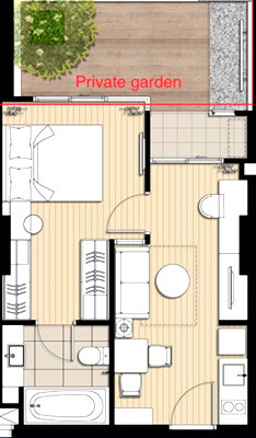 Condos for rent : 1Bed | 1Bath | BTS Bang Chak | 45sqm | THB 25,000/mo | Fl.5 — Ideo Sukhumvit 93 Bangkok