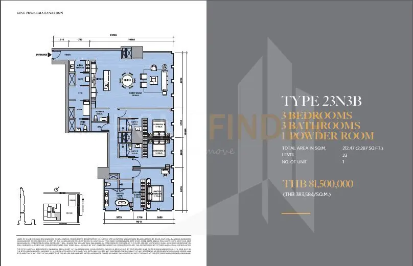 รูป The Ritz - Carlton Residences at MahaNakhon 3 bedrooms, for sale - รูปที่ 2/3