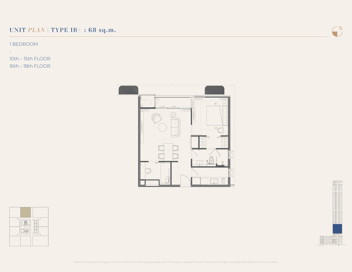 รูป KingsQuare Residence 1 bedroom, for sale - รูปที่ 4/12