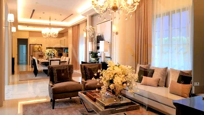 เช่าบ้านเดี่ยว เขตสวนหลวง : Baan Sansiri Pattanakarn - Super luxury 4 bedroom house with big garden and swimming pool in Pattanakarn, Bangkok Thailand 4 bedrooms, for rent