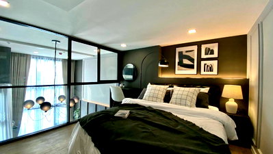 Condos for rent : P-56500 For Rent Modiz Sukhumvit 50  | High Ceiling | City View | 22nd Floor | 42 sq.m. | Building C   | Line ID: @easythaihome | 085-592-2897