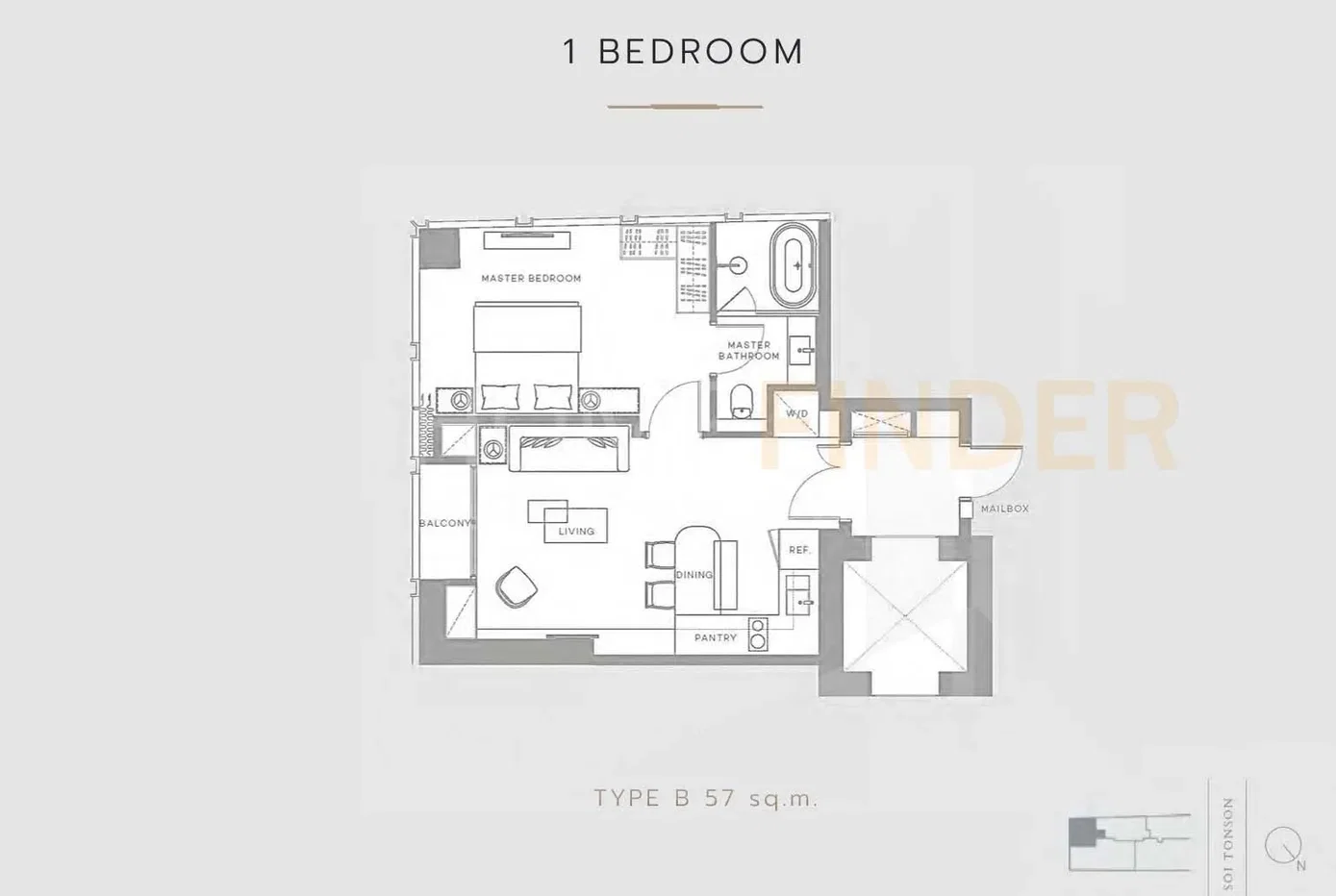 รูป Tonson One Residence 1 bedroom, for sale - รูปที่ 6/7