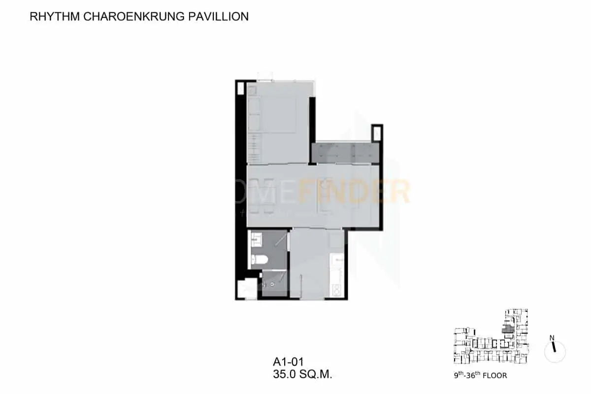 picture RHYTHM Charoenkrung Pavillion 1 bedroom, for sale - 6/6