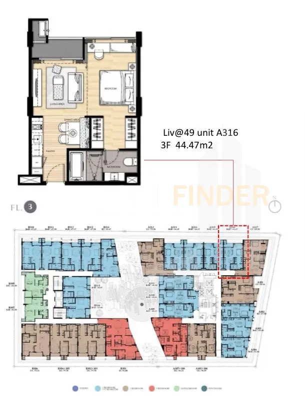 รูป Liv@49 1 bedroom, for rent - รูปที่ 7/7