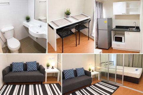 1 ห้องนอน | 1 ห้องน้ำ | BTS Udom Suk | 23 ตร.ม. | 6,500 บาท/เดือน | ชั้น 4 — Lumpini Mega City กรุงเทพฯ