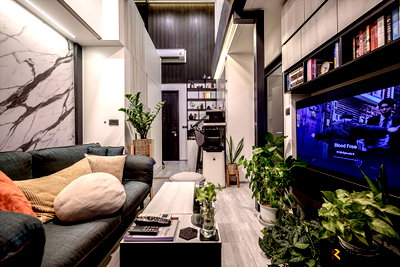 ขายคอนโด : Duplex  1 bed,The ultimate river view The Line Sukhumvit 101 near BTS Punnawithi