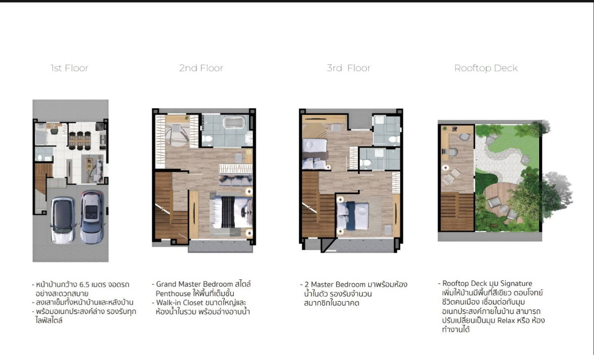 picture Townhome For Rent : Nirvana Define Krungthep Kreetha | Corner unit with private garden + Rooftop - 17/18