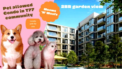 ขายคอนโด : Sell Valles Haus (pet) 2BR 62.75 (north) วิวสวน 💕 ราคาดีมาก