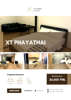 คอนโดให้เช่า : 🏙️✨ ห้องใหญ่ วิวสูง ชั้น 26 ใจกลางพญาไท พื้นที่กว้างแต่งครบ 🖤 XT Phayathai ✨ NO-025