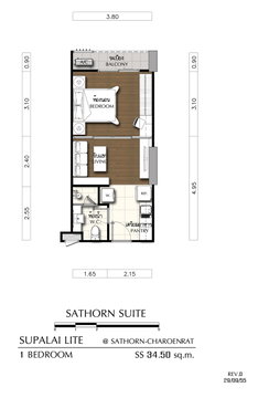 9691, 1 Br. condo for rent at Supalai Lite Sathorn-Charoenrat.