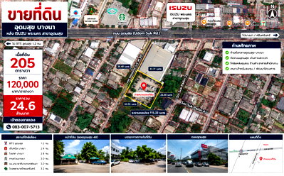 Land for sale BITEC Bang Na : LAND !! UDOMSUK SOI 48 !! SIZE 205 sqw