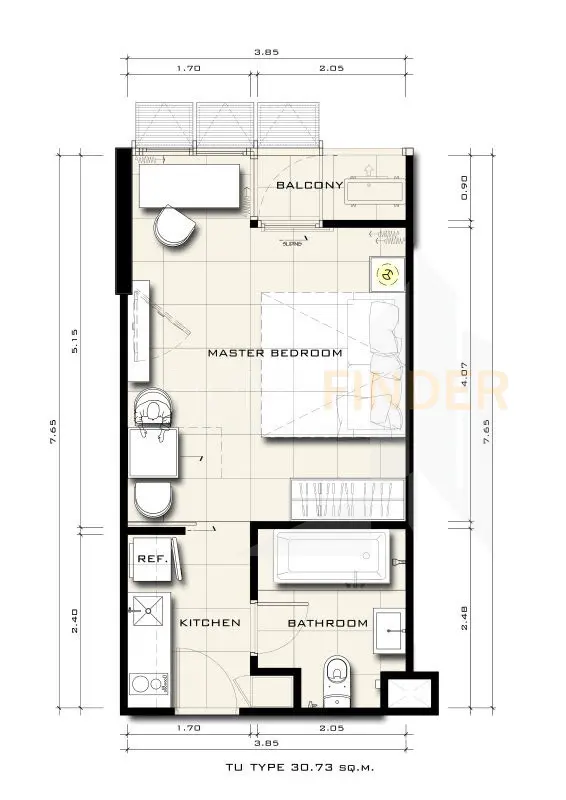 picture Circle Rein Sukhumvit 12 1 bedroom, for sale - 11/11