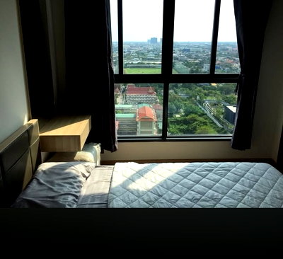 Condos for rent : 2Bed | 2Bath | BTS Bang Na | 53sqm | THB 28,000/mo | Fl.25 — Ideo O2 Bangkok