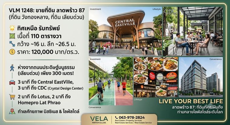 Land for sale, 110 sq wah, Wang Thonglang