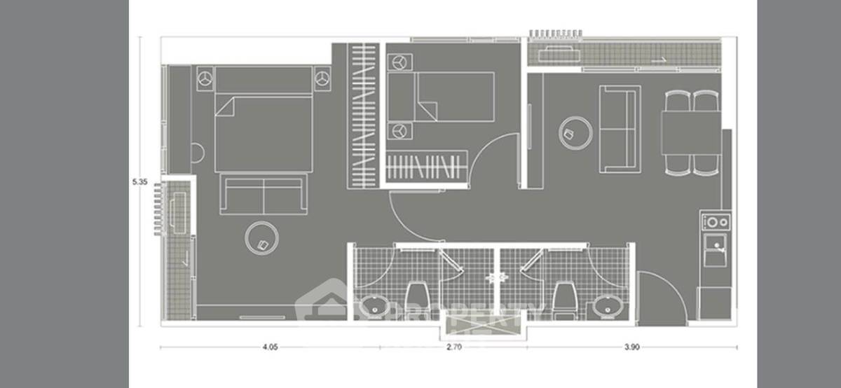picture 22F 2-BR Noble Revolve Ratchada 2 Near MRT Thailand Cultural Centre (ID 3263539) - 17/17