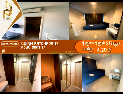 Condos for sale : DL26090209 Condo for sale, Quinn Ratchada 17 near MRT Sutthisan, ready to move in, call urgently 0638692663 LineID @952jdxxk