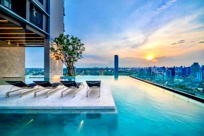 Condos for rent : 1Bed | 1Bath | BTS On Nut | 25sqm | THB 16,000/mo | Fl.34 — Knightsbridge Prime Onnut Bangkok