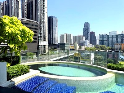 Condos for rent : 1Bed | 1Bath | MRT Phra Ram 9 | 31sqm | THB 22,000/mo | Fl.31 — Nue District R9 Bangkok