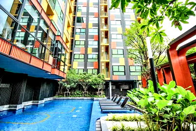 คอนโดให้เช่า : 1 ห้องนอน | 1 ห้องน้ำ | BTS Bang Chak | 29 ตร.ม. | 13,000 บาท/เดือน | ชั้น 8 — Plum Condo Sukhumvit 97.1 กรุงเทพฯ