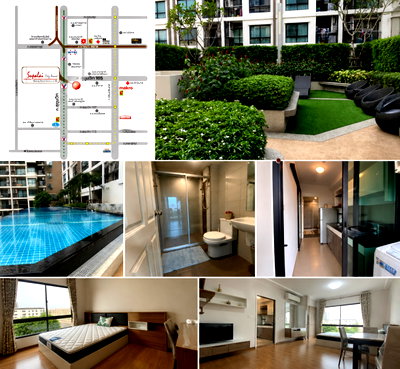 Condos for rent : 1Bed | 1Bath | BTS Bearing | 33sqm | THB 11,500/mo | Fl.4 — Supalai City Resort Bearing Station Bangkok