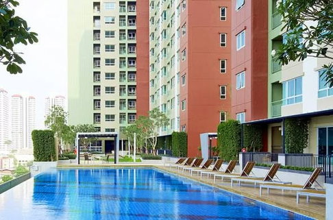 1Bed | 1Bath | ARL Hua Mak | 27sqm | THB 10,000/mo | Fl.14 — Lumpini Place Srinakarin - Huamak Station Bangkok