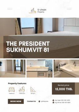 🌸🫧 For rent 💗 The President Sukhumvit 81 ✨ NO-028